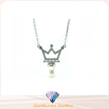 Женщина Мода Ювелирные изделия AAA CZ и Перл 925 Серебряное ожерелье (N6630)